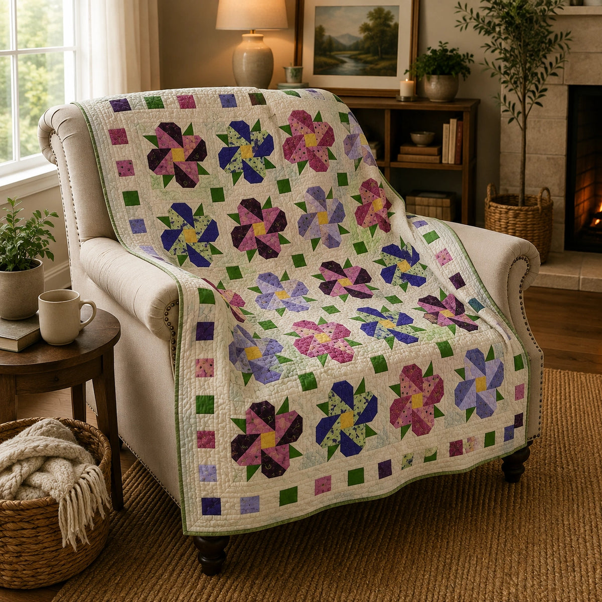 Petal Twist Quilt Pattern PDF | Fat Quarter Baby & Lap