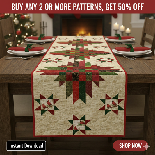 Cardinal Cheer— Quilt Pattern (PDF) by Golden Threads™