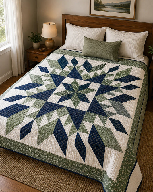 Evergreen Starburst Quilt Pattern PDF | Golden Threads