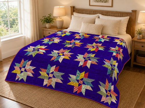 Autumn tree quilt pattern finished 60x60 throw quilt in scrappy autumn golds and rust