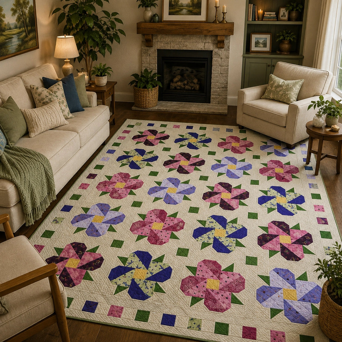 Petal Twist Quilt Pattern PDF | Fat Quarter Baby & Lap