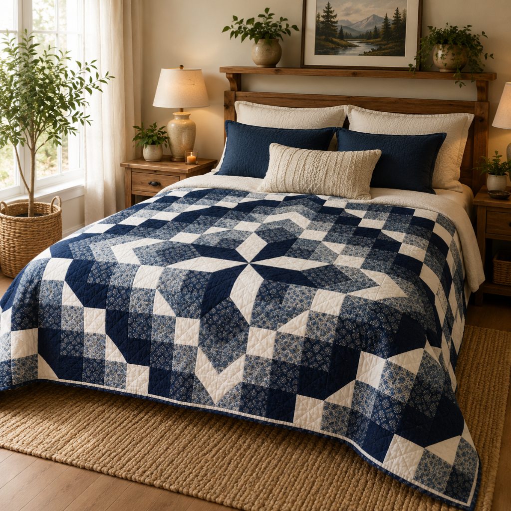 Midnight Star Glow — Quilt Pattern (PDF) by Golden Threads™