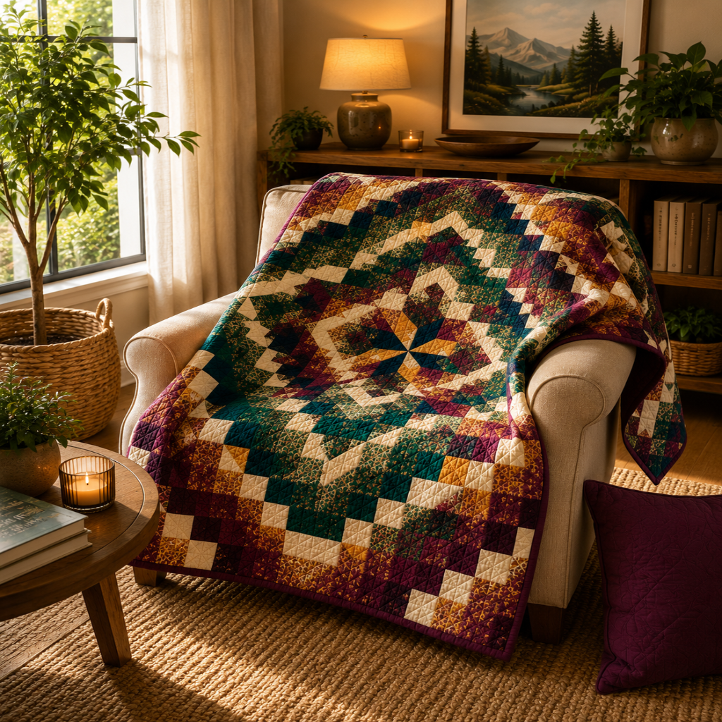 Midnight Star Glow — Quilt Pattern (PDF) by Golden Threads™