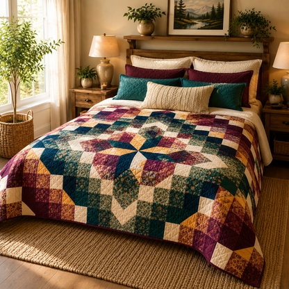 Midnight Star Glow — Quilt Pattern (PDF) by Golden Threads™