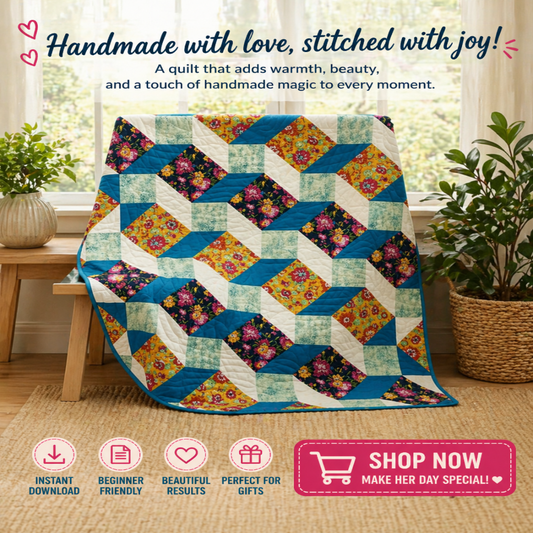 Timeless Blossom — Quilt Pattern (PDF) by Golden Threads™