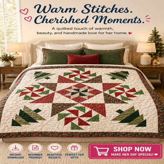Christmas Starburst — Quilt Pattern (PDF) by Golden Threads™
