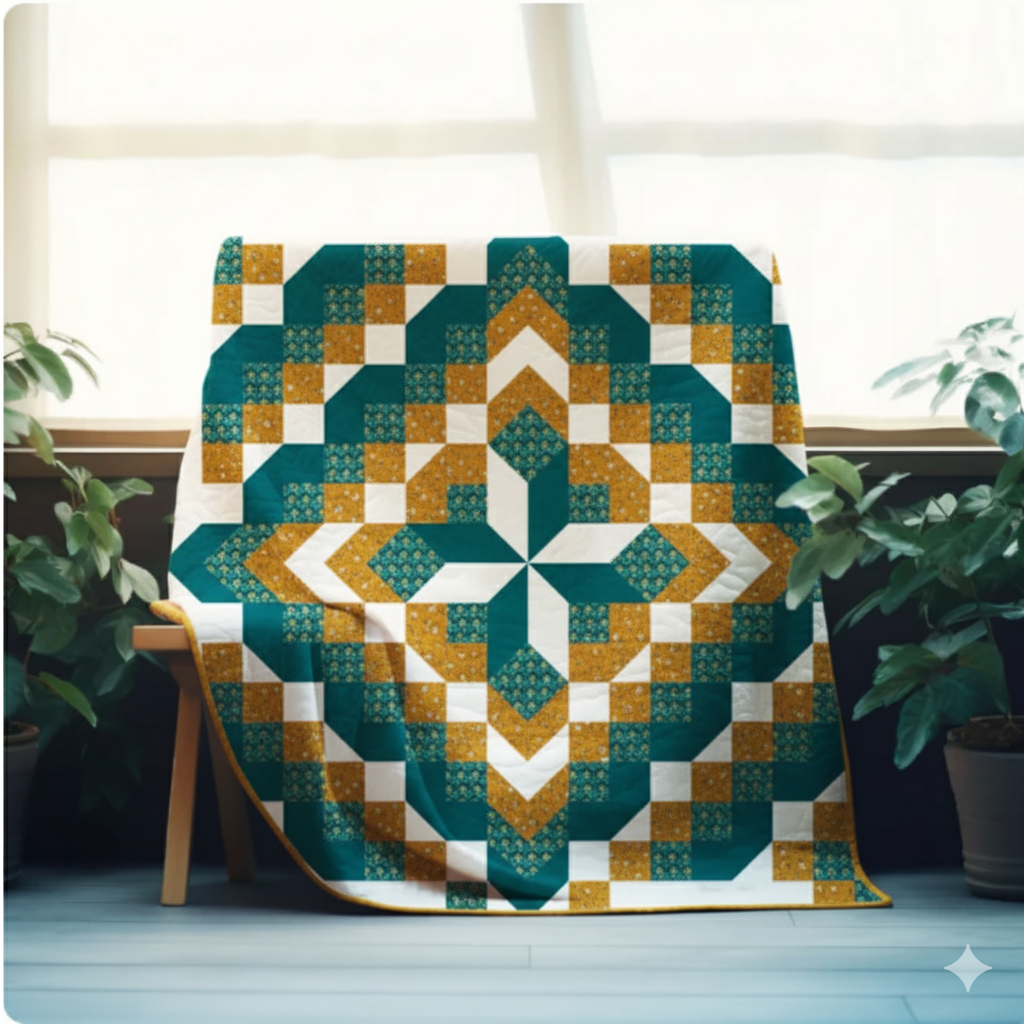 Midnight Star Glow — Quilt Pattern (PDF) by Golden Threads™