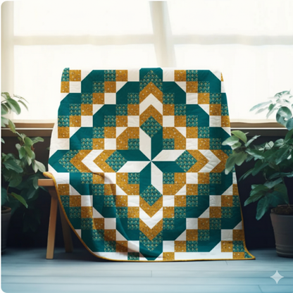 Midnight Star Glow — Quilt Pattern (PDF) by Golden Threads™