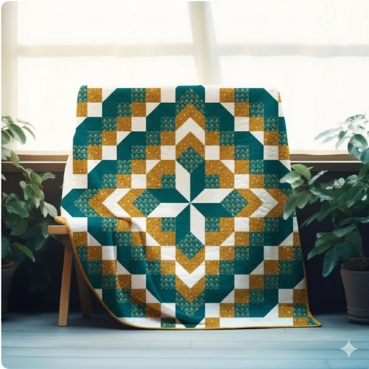 Midnight Star Glow — Quilt Pattern (PDF) by Golden Threads™