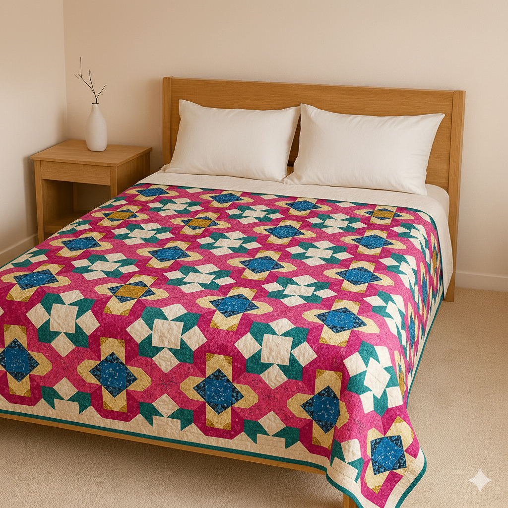 Rosy Fields — Quilt Pattern (PDF) by Golden Threads™