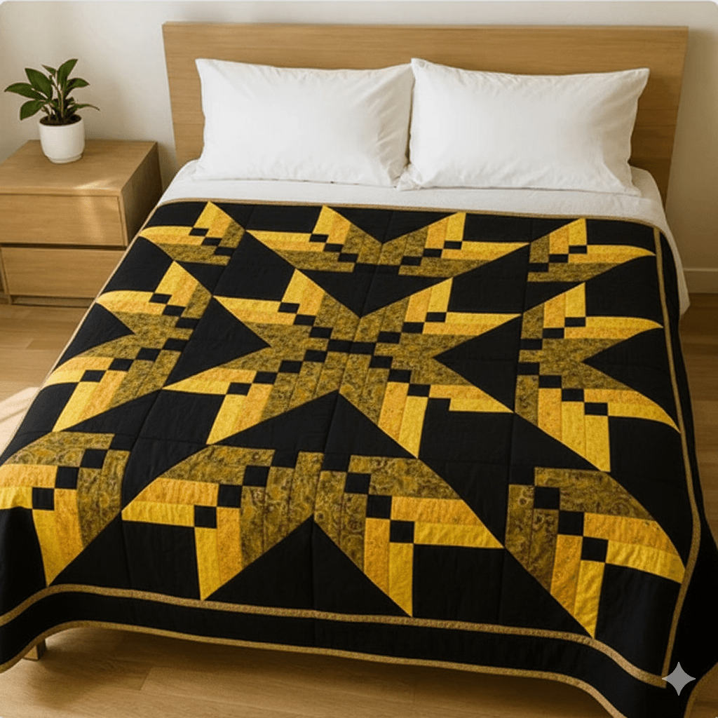 Crystal Star Quilt - Golden Threads