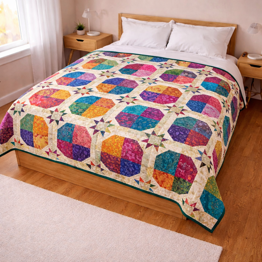 Prism Garden Quilt - Golden Threads