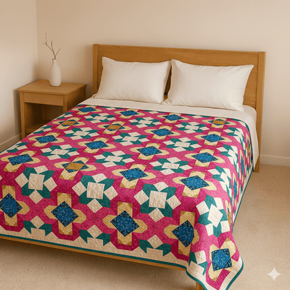 Rosy Fields — Quilt Pattern (PDF) by Golden Threads™ - Golden Threads