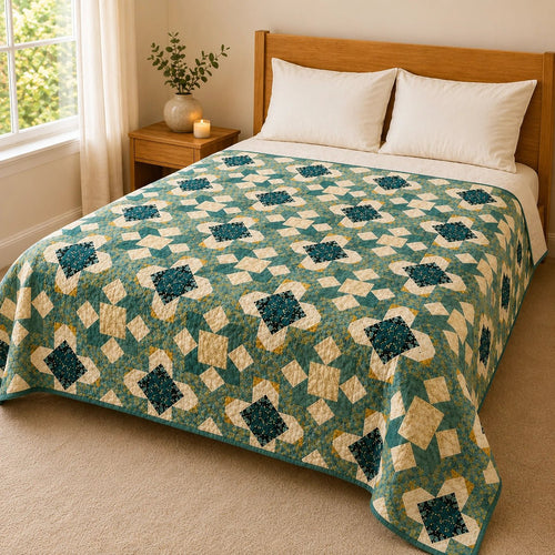 Rosy Fields — Quilt Pattern (PDF) by Golden Threads™ - Golden Threads