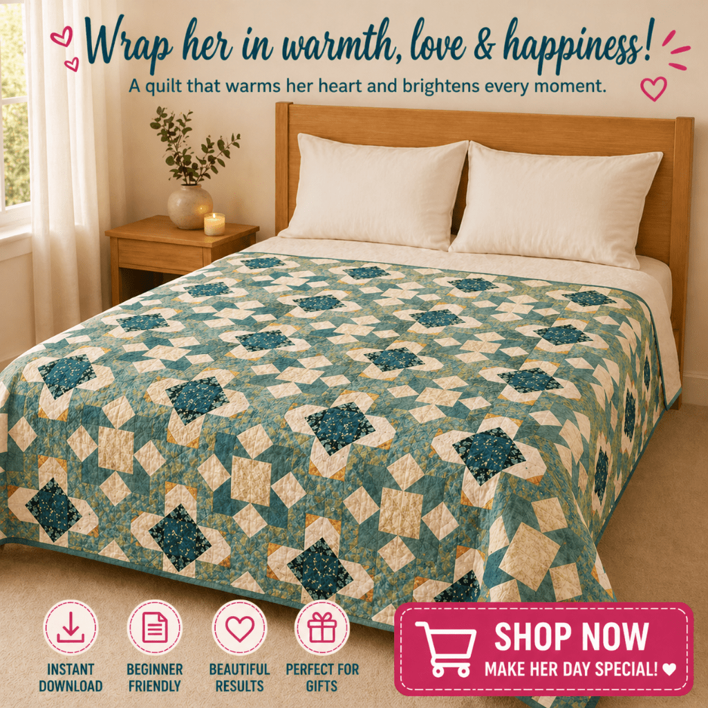 Rosy Fields — Quilt Pattern (PDF) by Golden Threads™ - Golden Threads