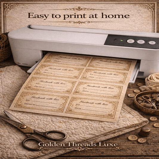 Vintage Quilt Labels - Golden Threads