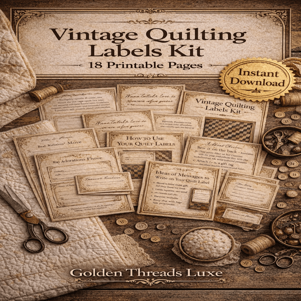 Vintage Quilt Labels - Golden Threads