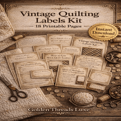 Vintage Quilt Labels - Golden Threads